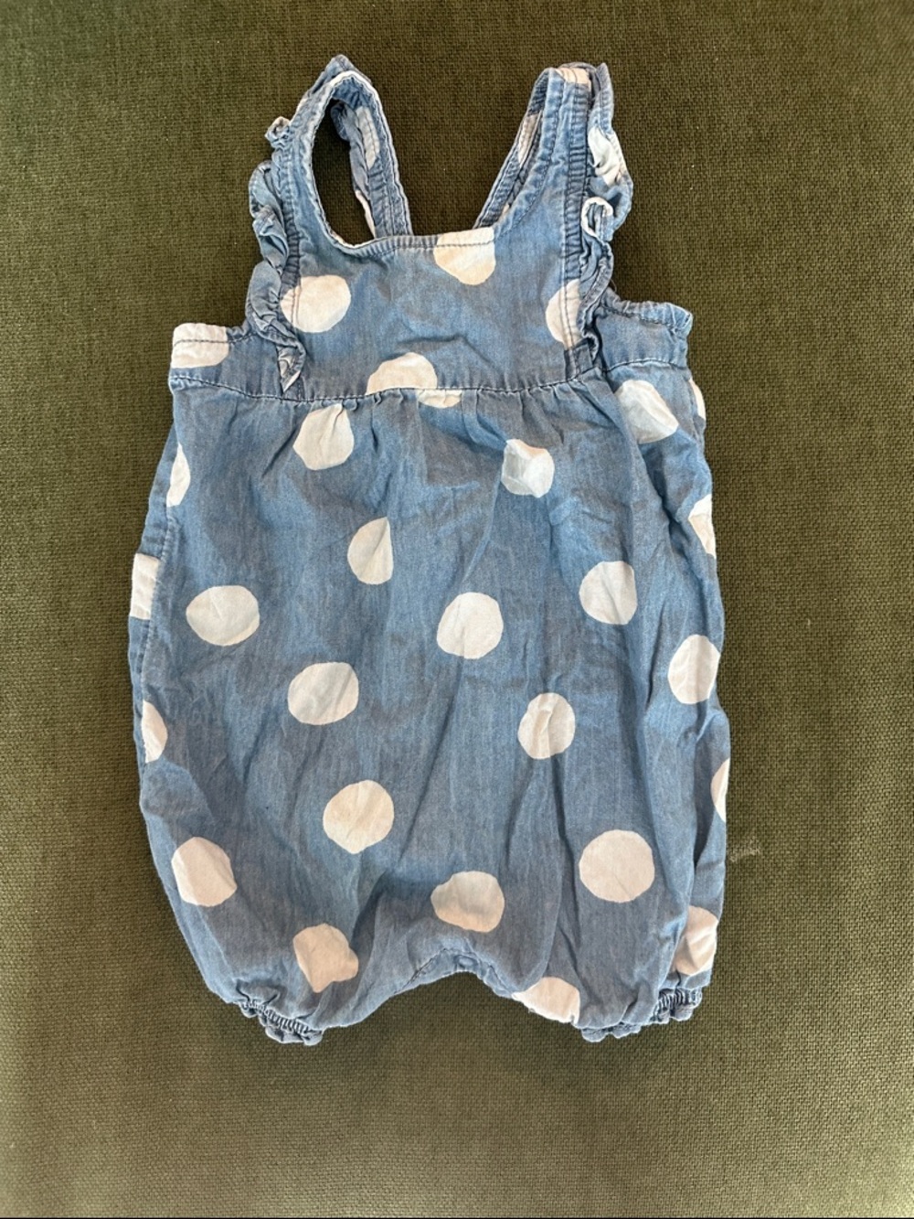 Carter's Blue and White Polka Dot Cotton Romper